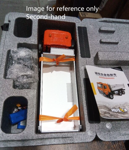 Second Hand US Stock 1/14 HUINA 1598 2.4G Remote Control Dumper 6*6 Engineering Transport Vehicle Lifting Rod Tipper Car Light Sound Battery Toys