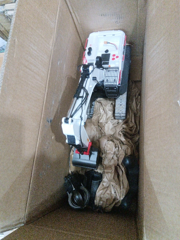 Fast Free Shipping Second Hand US Stock 1/14 HUINA Metal 1594 RC Excavator Model Toys Remote Control Digger Light Sound Battery Bucket Drill Ball Wooden Claw